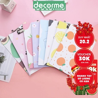 Bìa Trình ký A4 họa tiết hoạt hình cute nhiều màu DecorMe Bìa kẹp giấy văn phòng dễ thương SMN