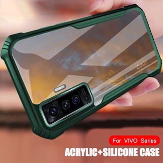 Ốp điện thoại PC+TPU trong suốt chống sốc bảo vệ 360 độ cho VIVO Y91 Y91i Y93 Y95 Y20 Y20i Y20S Y12S Y12A Y30 Y30i Y50 Y11 Y12 Y15 Y17 Y19