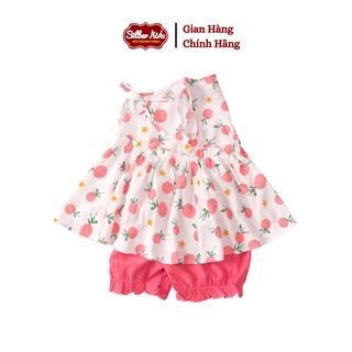 Bộ Đồ Bé Gái SILBER KIDS 3-7 Tuổi Thô Hoa Sát Nách Quần Bom Xinh Xắn