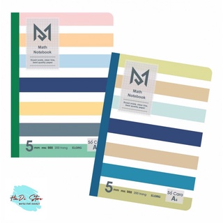 [HADI] KLONG Sổ may Math Notebook CARO size A4 - 200trang (MS:988)