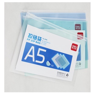 Túi miết A5 Deli 5589 - Túi zip bag A5 - đựng hồ sơ tài liệu màu trắng trong