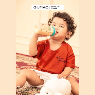 [Mã WABRGUM giảm 10% tối đa 30K đơn 99K] Áo thun trẻ em thời trang GUMAC thêu chữ ngực trái mẫu mới ATKC01020