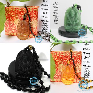 Dây chuyền mặt phật Hư Không Tạng Bồ Tát cao cấp size 4.7cm x 3cm - Phật bản mệnh người tuổi Sửu, tuổi Dần