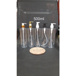 Chai nhựa trong vai ngang 500ml vòi ấn