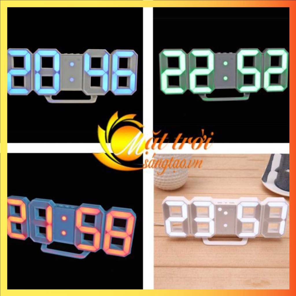 Đồng hồ LED 3D cao cấp - Màu Led trắng