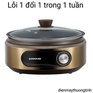 (lỗi 1 đổi 1) Nồi lẩu  Đa Năng Cao Cấp Sunhouse 5 lít Hàng chính hãng_Lỗi 1 đổi 1trong 1 tuần