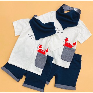 Áo thun Baby club trắng hình cua -101
