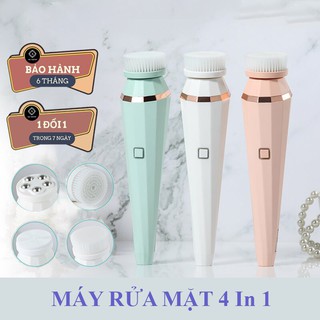Máy rửa mặt cầm tay mini cao cấp đa năng 4 đầu cọ
