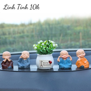 Tượng chú tiểu tứ không mini KÈM ĐẾ KEO mang lại an nhiên trong cuộc sống FREESHIP 50k - Linh Tinh 10k