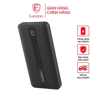Sạc dự phòng màn hình Led, 3 cổng vào, màu trắng và đen, 10.000mAh Earldom  ET-PB38 chính hãng
