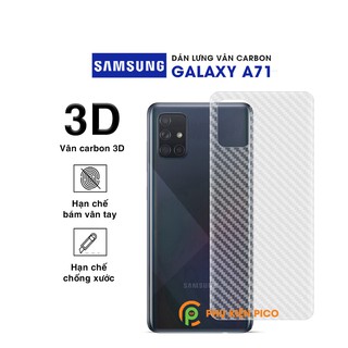 Dán lưng Samsung A71 trong suốt nổi vân Carbon 3D tản nhiệt tốt - Dán lưng vân Carbon Samsung Galaxy A71