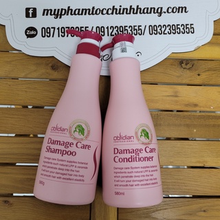 DẦU GỘI XẢ TÁI TẠO TÓC HƯ TỔN DAMAGE CARE OBSIDIAN 580ML*2
