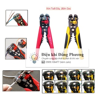 Kìm tuốt dây điện tự động, kềm cắt dây bấm cos đa năng.