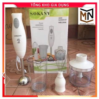 Máy xay cầm tay đa năng 4 in 1 (xay thịt, cá, hoa quả, đánh trứng, đánh bột...) Sokany HB230A