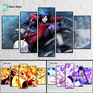 Naruto Bộ 5 Tranh Canvas Treo Tường Có Khung Composite Sử Dụng Gỗ MDF Siều Bền Chống Mối Mọt