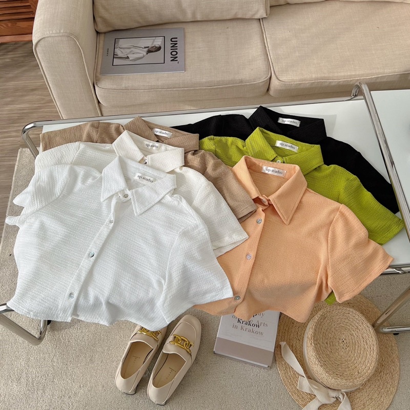 Áo polo croptop chất xốp mềm basic