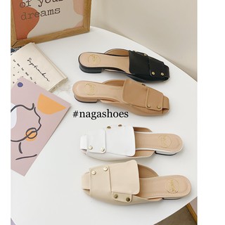 [FORM BÉ- CHỌN LÊN 1 SIZE] DÉP SỤC ĐÍNH NÚT HỞ MŨI 2P NAD143