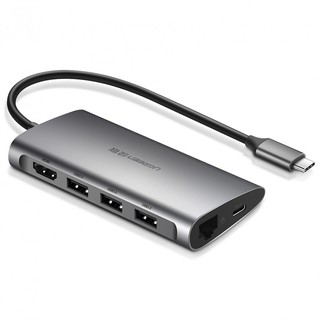 Bộ chia USB C to HDMI + USB 3.0 + LAN 1Gbps + Card Reader Ugreen 50538