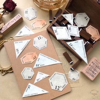 Set 45 tem giấy retro nhiều mẫu trang trí sổ bullet journal