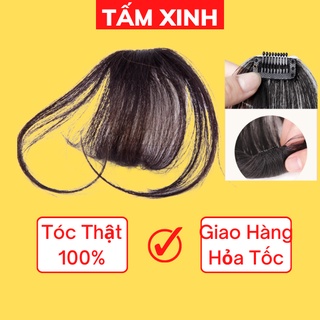 Mái thưa tóc thật làm bằng tóc thật móc tay bền đẹp