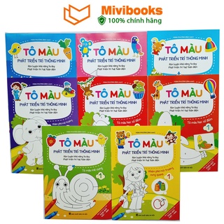Sách tô màu cho bé , tô màu phát triển trí thông minh qua các trò chơi dành cho bé 2-6 tuổi (bộ 8 cuốn)
