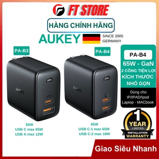 [GIAO HOẢ TỐC] Củ Sạc Nhanh GaN AUKEY PA-B3 / PA-B4 65W Sạc Laptop, Tablet 65W, PD 20W Cho IP8/IP13Prm