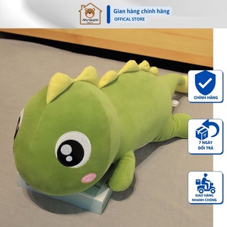 Gấu bông khủng long mắt lồi-Gối Ôm Hình Thú Khủng Long Cao Cấp Siêu Êm Kích Thước 1m5-1m8 Cả Đuôi H