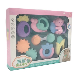 BỘ XÚC XẮC GẶM NƯỚU 8 MÓN BABY RATTLE CHO BÉ
