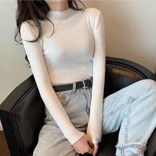 [HOT] Áo len tăm nữ dài tay cổ cao 3P kiểu dáng hàn quốc