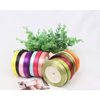 [25 mét] Duy băng lụa đủ màu trang trí hộp quà tặng (bề rộng 1.5cm)