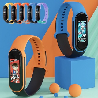 Dây Đeo Silicon Hai Màu Cho Đồng Hồ Thông Minh Xiaomi Mi Band 3 4 5 6 7 Xiaomi Mi Band 7