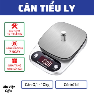 Cân tiểu ly điện tử nhà bếp mini định lượng 1g - 10kg làm bánh độ chính xác cao kèm 2 viên pin AAA cân tiểu ly 3kg