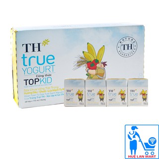 [CHÍNH HÃNG] Sữa Chua Uống Tiệt Trùng TH True Yogurt TopKid Hương Dâu - Chuối - Lúa Mạch Tự Nhiên Thùng 48 Hộp x 110ml