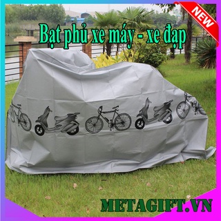Áo phủ trùm che xe máy sh moto vision xe đạp bạt chống nắng mưa vải dù loại dày