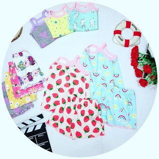 Đồ Bộ Bé gái (10-18kg), áo hai dây bé gái, bộ bé gái vải bozip xuất xịn.
