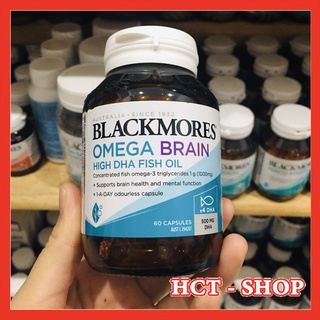 [CHÍNH HÃNG] Dầu Cá Blackmores Omega Brain High DHA Fish Oil Lọ 60 Viên Giúp Sáng Mắt Chống Mỏi Mắt