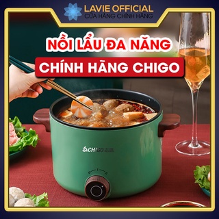 Nồi Điện Đa Năng Chính Hãng Chigo Chống Dính Cao Cấp Có Xửng Hấp, Nồi Lẩu Mini 2 Tầng Dung Tích Lớn Nấu Mỳ, Nấu Lẩu..