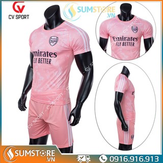 Bộ thể thao đá banh CLB Arsenal Hồng - Đồ đá bóng 2020