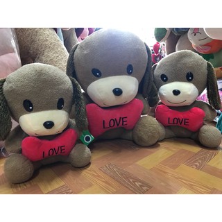 Thú bông gấu bông chó ôm xương I Love You 40cm