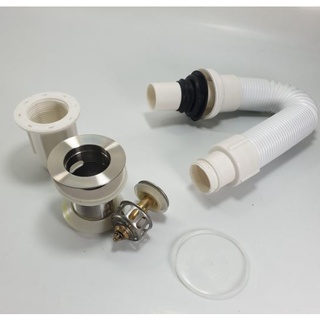 Xả lavabo ruột gà chống hôi (xả lật và xả nhấn), Đầu nhấn bằng inox 304 xịn- Hàng VN chất lượng cao