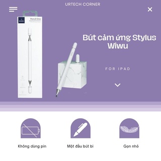 Bút cảm ứng điện dung Wiwu Urtechcorner vẽ trên ipad/samsung tab đầu silicon dễ thay