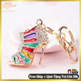 ️️️Móc Khóa Hợp Kim Cao Cấp Hình Giày Cao Gót Siêu Dễ Thương Chọn Màu (size 6 x 4 cm)