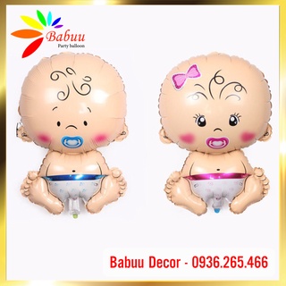 Bóng hình bé trai, bé gái trang trí sinh nhật
