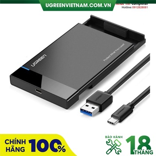 Hộp đựng ổ cứng 2,5inch SATA USB type-C Hỗ trợ 6TB Chính hãng Ugreen 50743 cao cấp