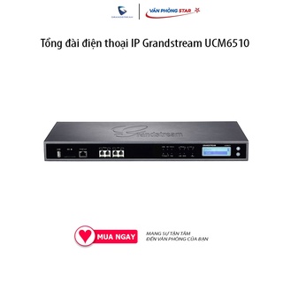 Tổng đài IP công ty Grandstream UCM6510 tích hợp cổng E1, 2 cổng FXO, 2 cổng FXS, 2000 SIP Extension Hỗ trợ ghi âm