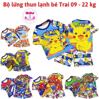 [9-22kg] Bộ thun lạnh Hoạt hình 3D siêu bền đẹp cho bé trai - Đồ bộ bé trai, bộ quần áo bé trai, bộ cộc tay bé trai