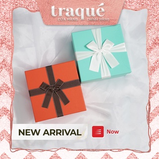 Set hộp quà + túi giấy cao cấp  – xanh ngọc tiffany, cam hermes trang trí nơ