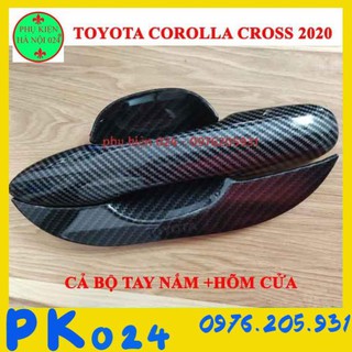 [Sale Sốc] [Corolla Cross 2020] Bộ Ốp Tay Nắm  Hõm Cửa Ô Tô Corolla Cross 2020 Vân Cacbon