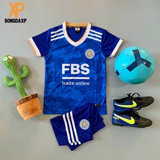 Quần áo bóng đá đồ đá banh trẻ em CLB Leicester City Xanh bích Vải thun lạnh cao cấp