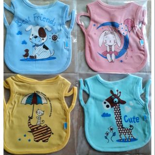 Yếm cotton 2 lớp Baby Leo cúc cài sau